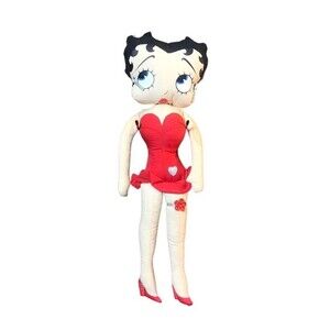 BETTY BOOP 1983 Vintage Plush Soft Toy Doll red Dress. VTG. Used‎